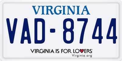 VA license plate VAD8744