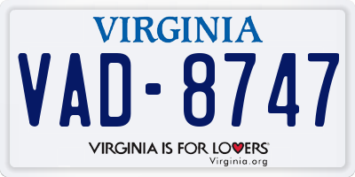 VA license plate VAD8747