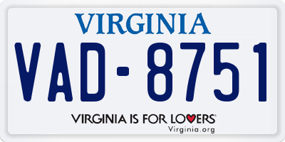 VA license plate VAD8751