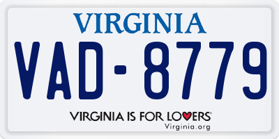 VA license plate VAD8779
