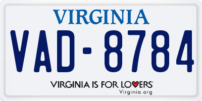 VA license plate VAD8784