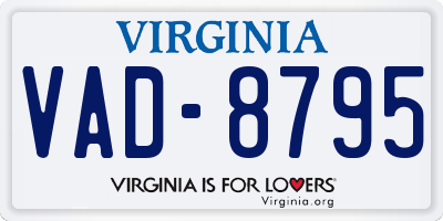 VA license plate VAD8795