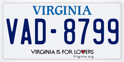 VA license plate VAD8799