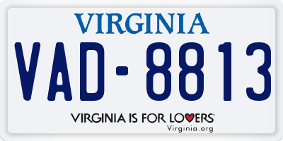 VA license plate VAD8813