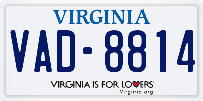 VA license plate VAD8814
