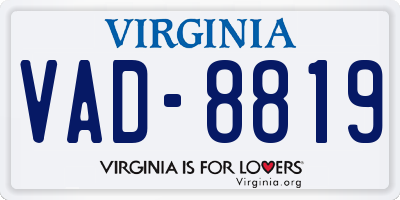VA license plate VAD8819