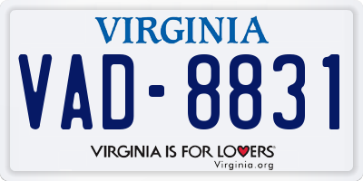 VA license plate VAD8831