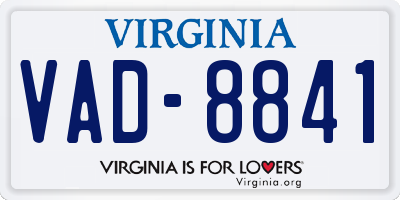 VA license plate VAD8841