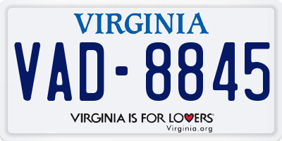 VA license plate VAD8845