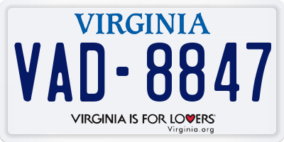 VA license plate VAD8847