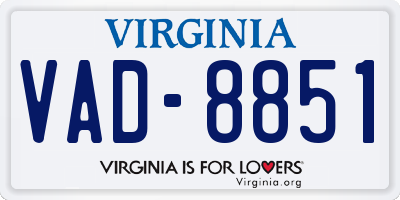 VA license plate VAD8851