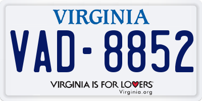 VA license plate VAD8852