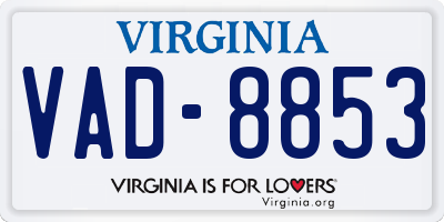 VA license plate VAD8853