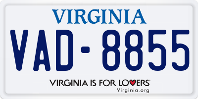 VA license plate VAD8855