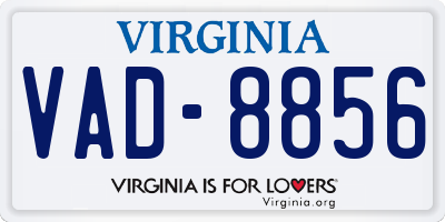 VA license plate VAD8856