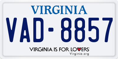 VA license plate VAD8857