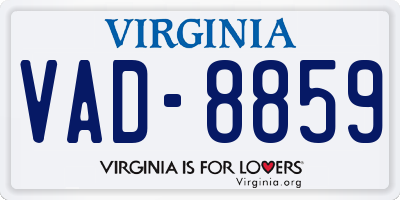 VA license plate VAD8859