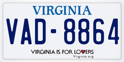 VA license plate VAD8864