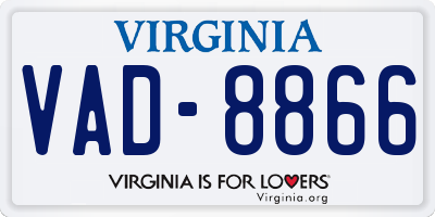 VA license plate VAD8866