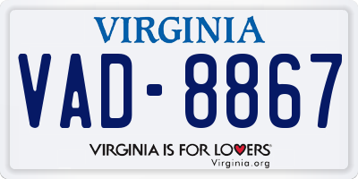 VA license plate VAD8867