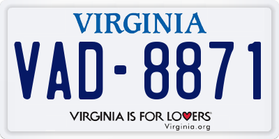 VA license plate VAD8871