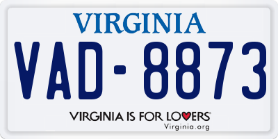 VA license plate VAD8873