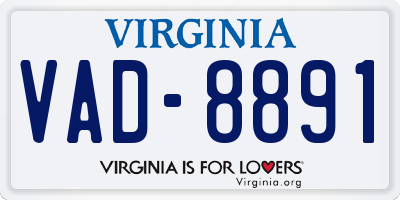 VA license plate VAD8891