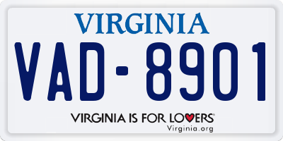 VA license plate VAD8901