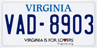 VA license plate VAD8903