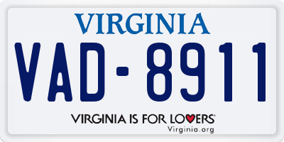 VA license plate VAD8911