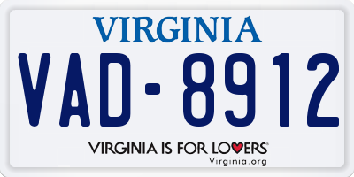 VA license plate VAD8912