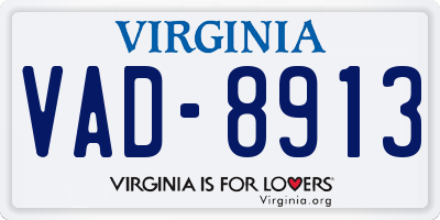 VA license plate VAD8913