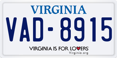 VA license plate VAD8915