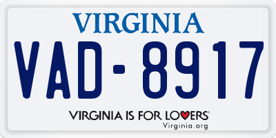 VA license plate VAD8917