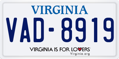 VA license plate VAD8919