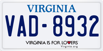 VA license plate VAD8932