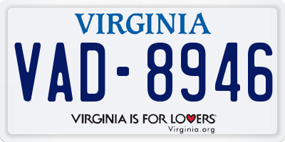 VA license plate VAD8946