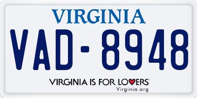 VA license plate VAD8948