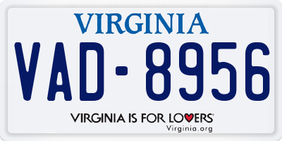 VA license plate VAD8956