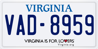VA license plate VAD8959