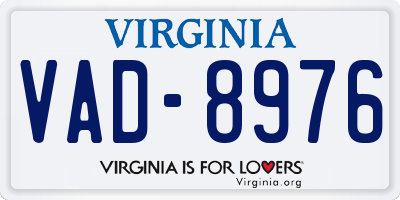 VA license plate VAD8976