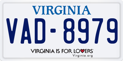 VA license plate VAD8979
