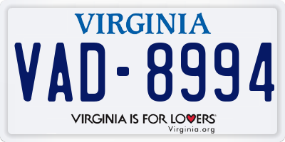 VA license plate VAD8994