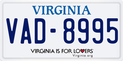 VA license plate VAD8995