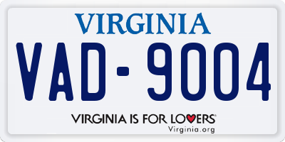 VA license plate VAD9004