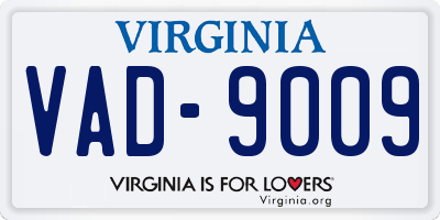 VA license plate VAD9009