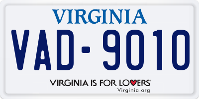VA license plate VAD9010