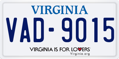 VA license plate VAD9015