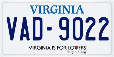 VA license plate VAD9022