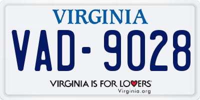 VA license plate VAD9028